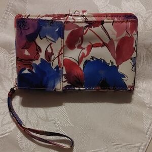 Floral Women's Wristlet Fold over Wallet Like New Condition